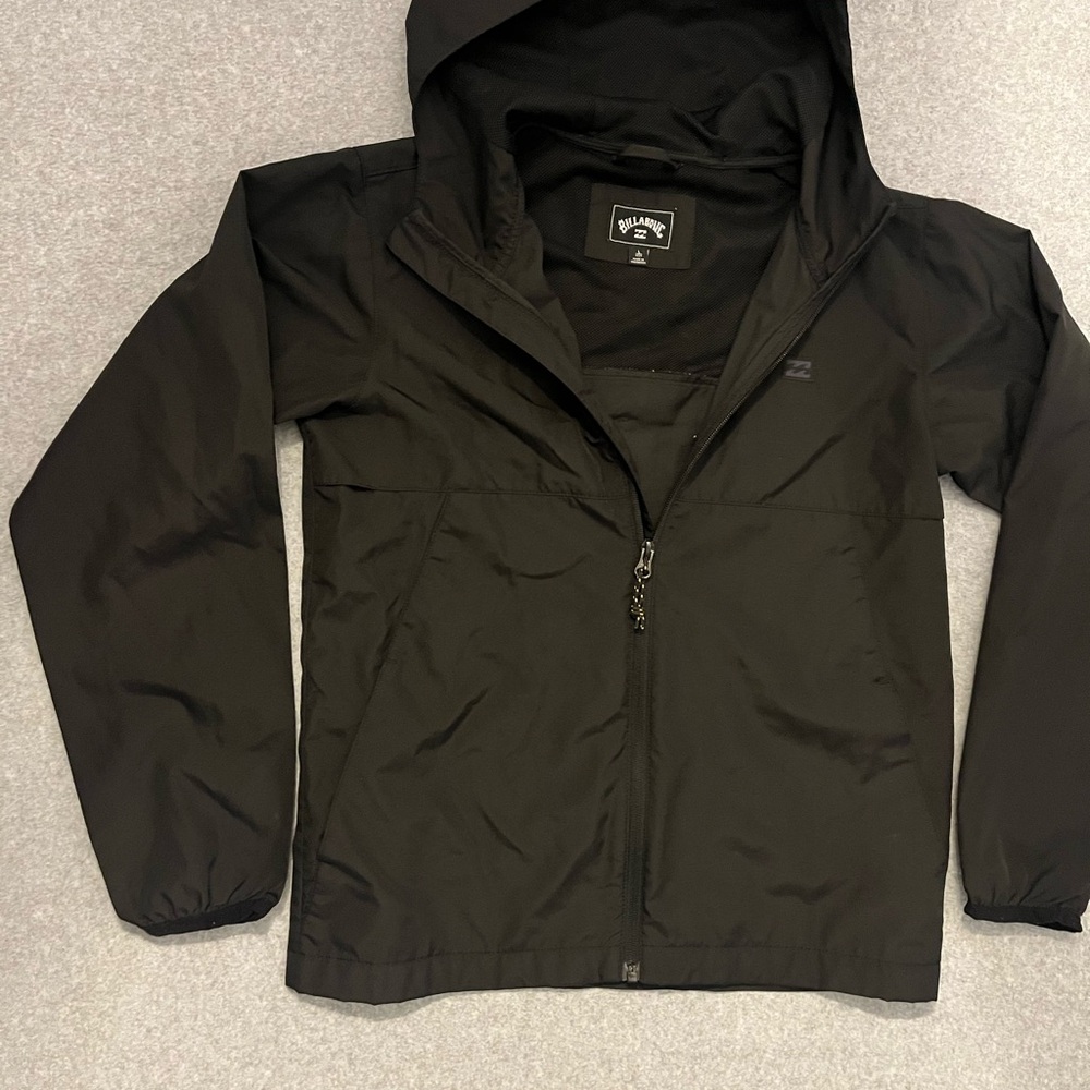 Billabong Boys  Full Zip Lightweight Hooded Windbreaker Size L Graphic MUMPY